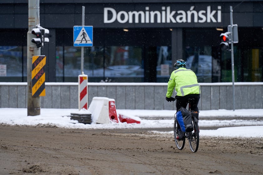 Zima - rowerzysta