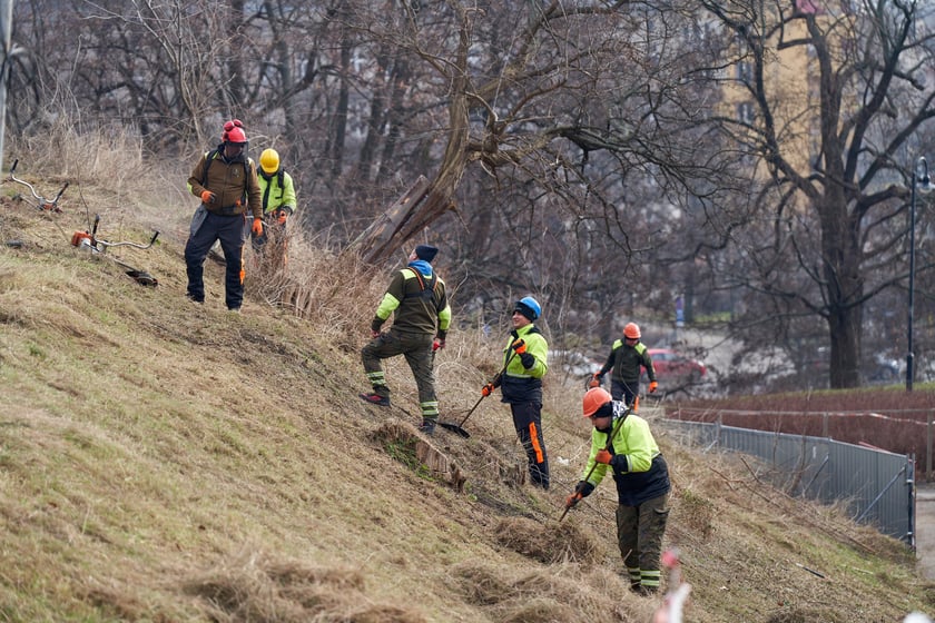 Remont Bastionu Sakowego na wzgórzu Partyzantów.