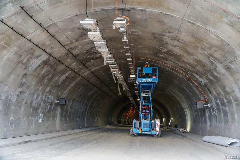 Budowana trasa S3 Bolków - Kamienna Góra na Dolnym Śląsku, luty 2024