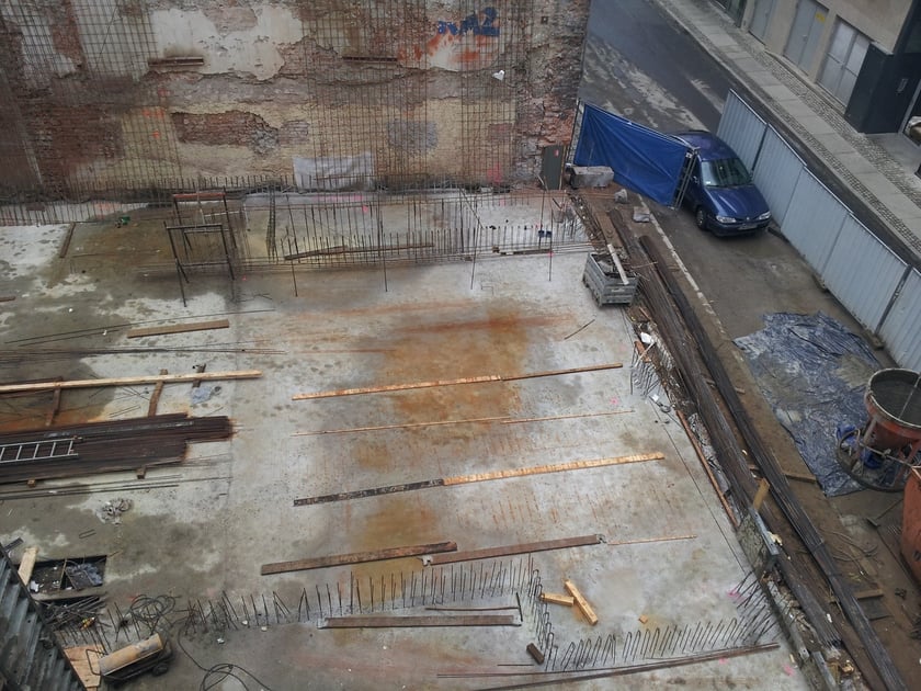 Remont i przebudowa budynku, widok z ul. Łaciarskiej