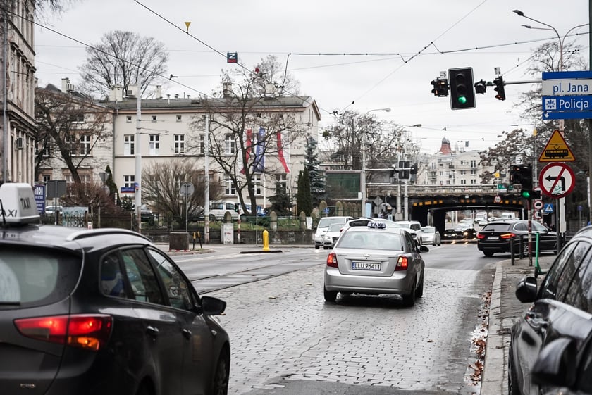 Ulica Pułaskiego we Wrocławiu, 19 lutego 2024 roku