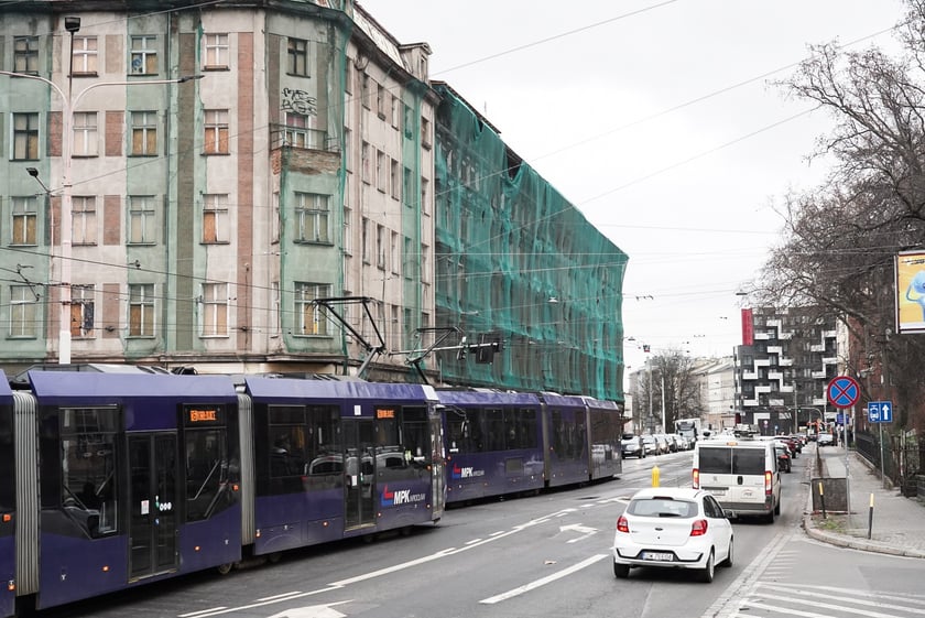 Ulica Pułaskiego we Wrocławiu, 19 lutego 2024 roku