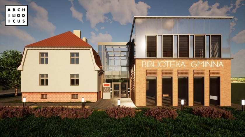 Rozbudowa biblioteki w Długołęce. Wizualizacje