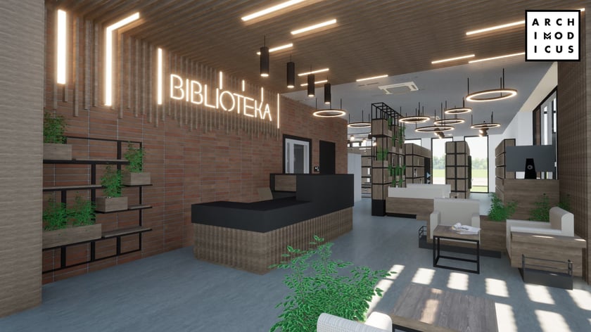 Rozbudowa biblioteki w Długołęce. Wizualizacje