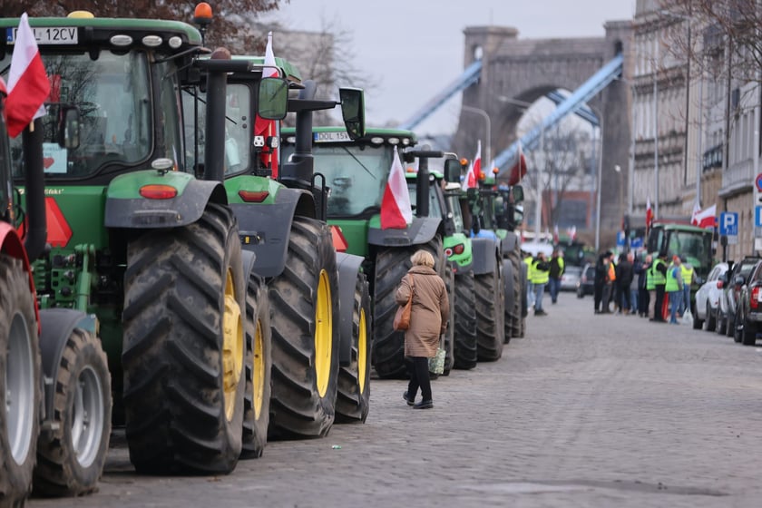 Strajk rolników 15 lutego w centrum Wrocławia