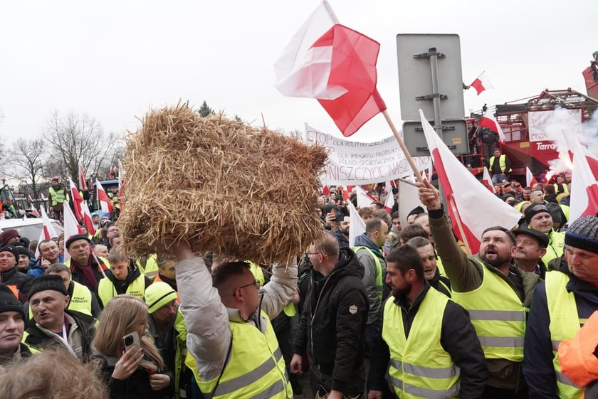 Strajk rolników w centrum Wrocławia 15 lutego