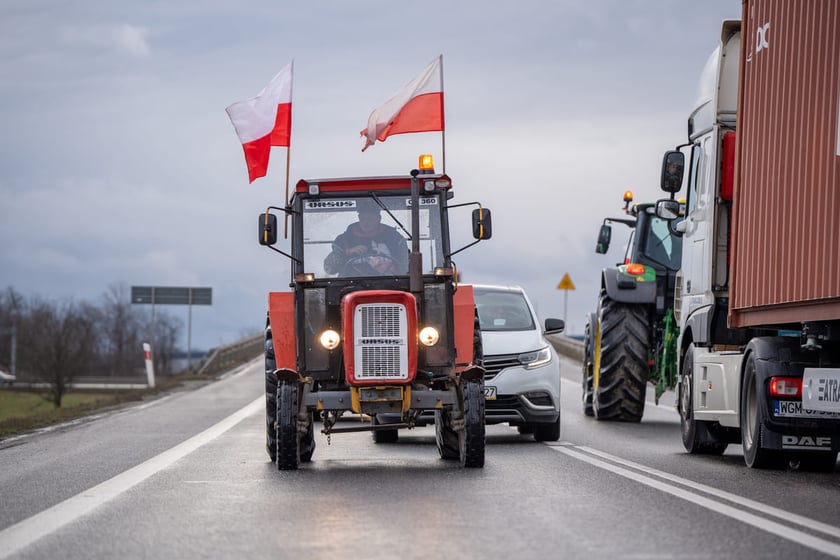 Protest rolników i myśliwych, Bielany Wrocławskie, 20.02.2024