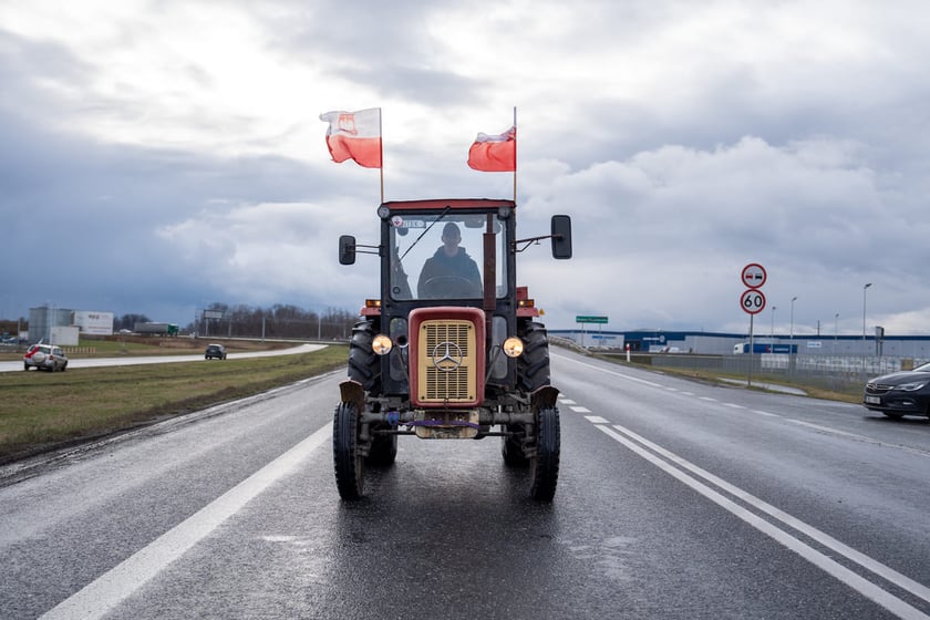 Protest rolników i myśliwych, Bielany Wrocławskie, 20.02.2024