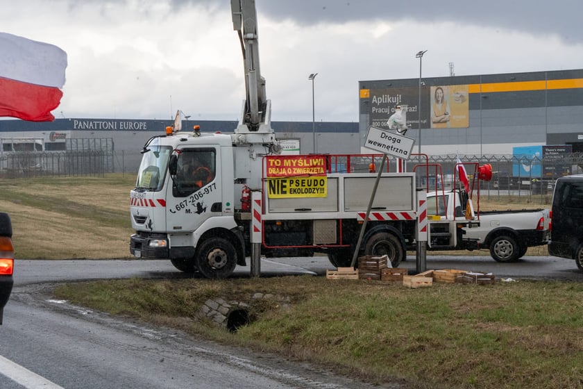 Protest rolników i myśliwych, Bielany Wrocławskie, 20.02.2024