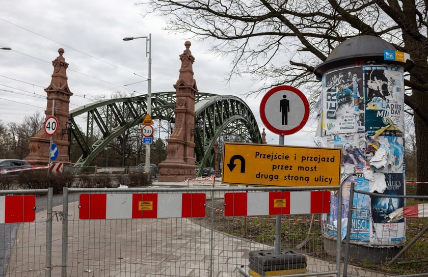 Remontowany mosty Zwierzyniecki, luty 2024