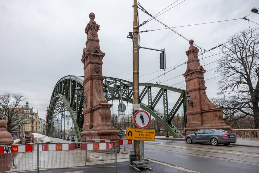 Remontowany mosty Zwierzyniecki, luty 2024