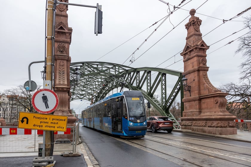 Remontowany mosty Zwierzyniecki, luty 2024