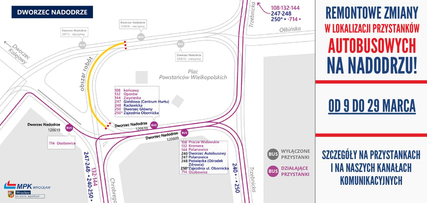 Powiększ obraz: zmiana lokalizacji przystanków autobusowych, mapa