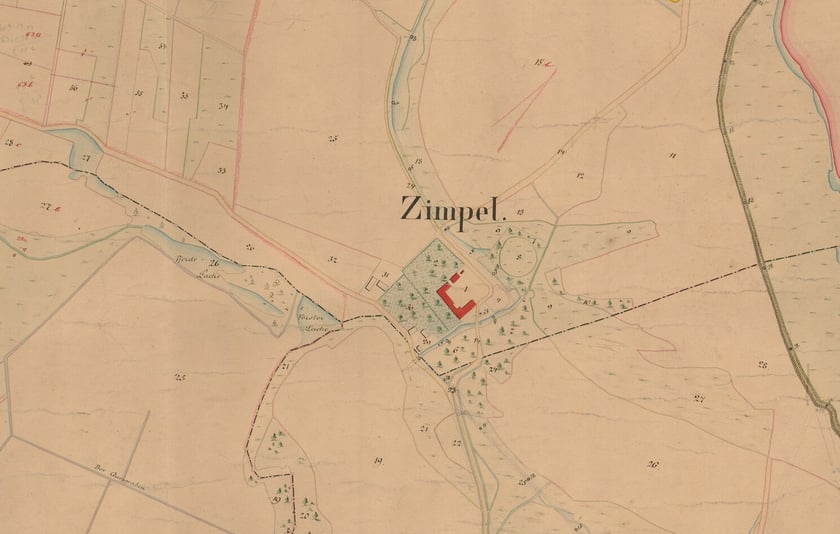 Sępolno w roku 1880, fragment mapy okolic Wrocławia