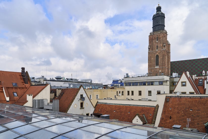 Widok na Rynek i okolice z kamienicy Pod Złotym Słońcem