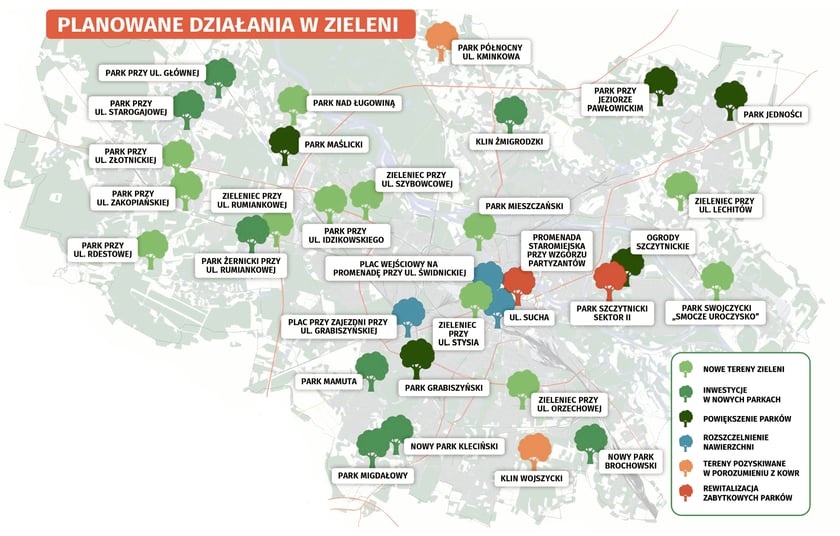 Powiększ obraz: Planowane działania w zieleni