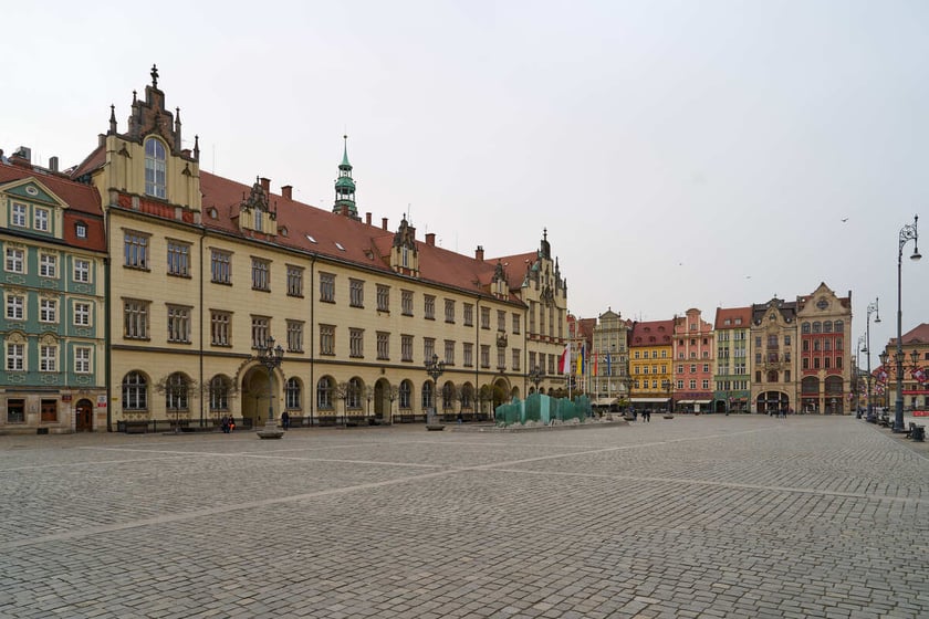 Puste miasto. Wrocław bez ludzi i bez samochodów. 31.03.2024
