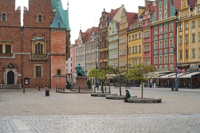 Puste miasto. Wrocław bez ludzi i bez samochodów. 31.03.2024