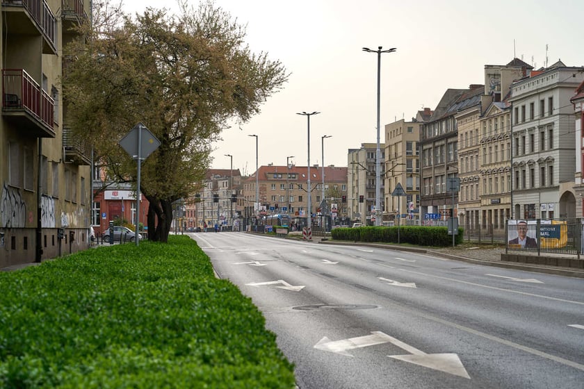 Puste miasto. Wrocław bez ludzi i bez samochodów. 31.03.2024