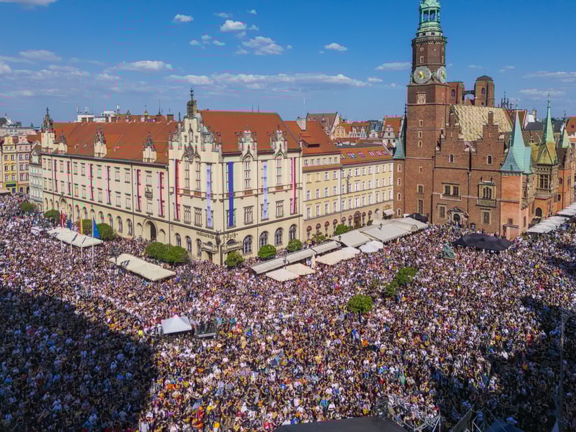 Gitarowy Rekord Świata 2024 we Wrocławiu - zdjęcia z drona