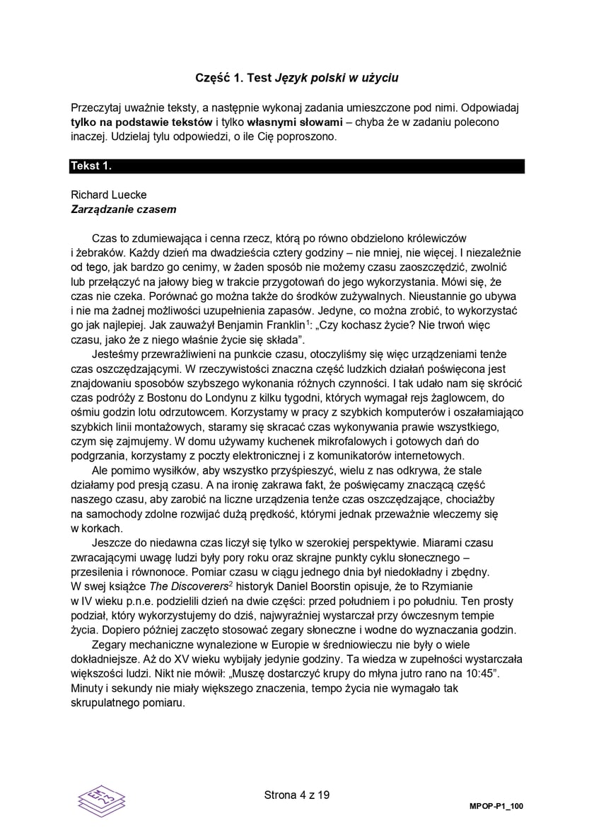 Formuła 2023, matura z języka polskiego