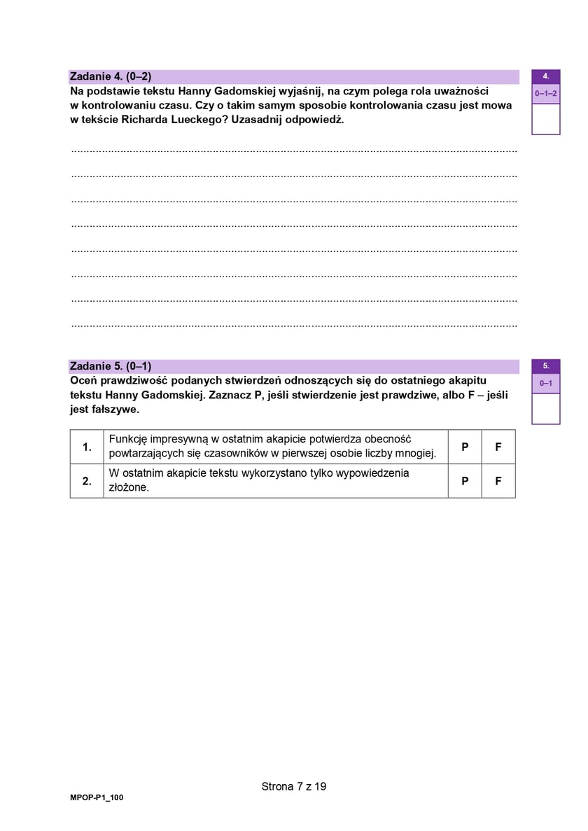 Formuła 2023, matura z języka polskiego