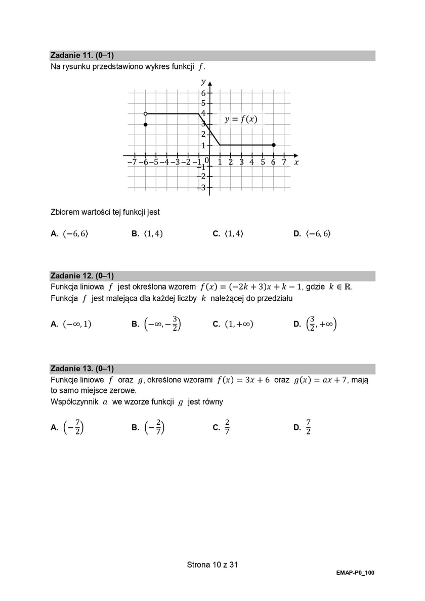 Formuła 2015, matura z matematyki