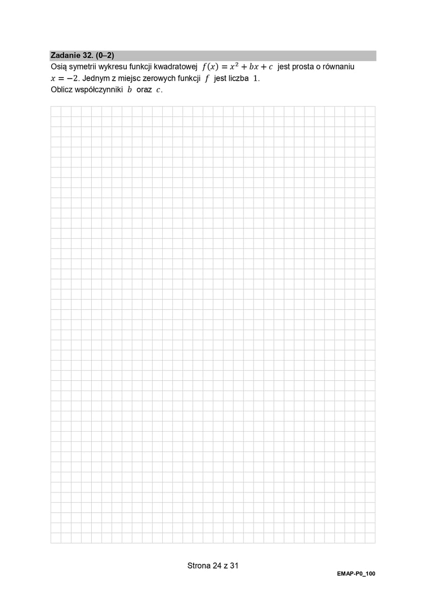 Formuła 2015, matura z matematyki