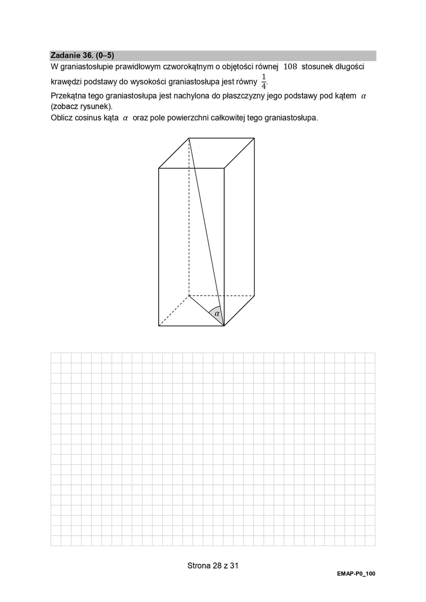 Formuła 2015, matura z matematyki