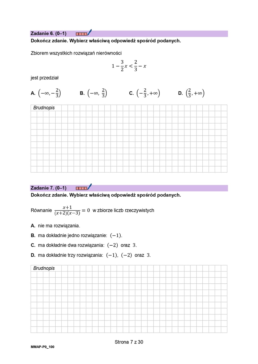 Formuła 2023, matura z matematyki