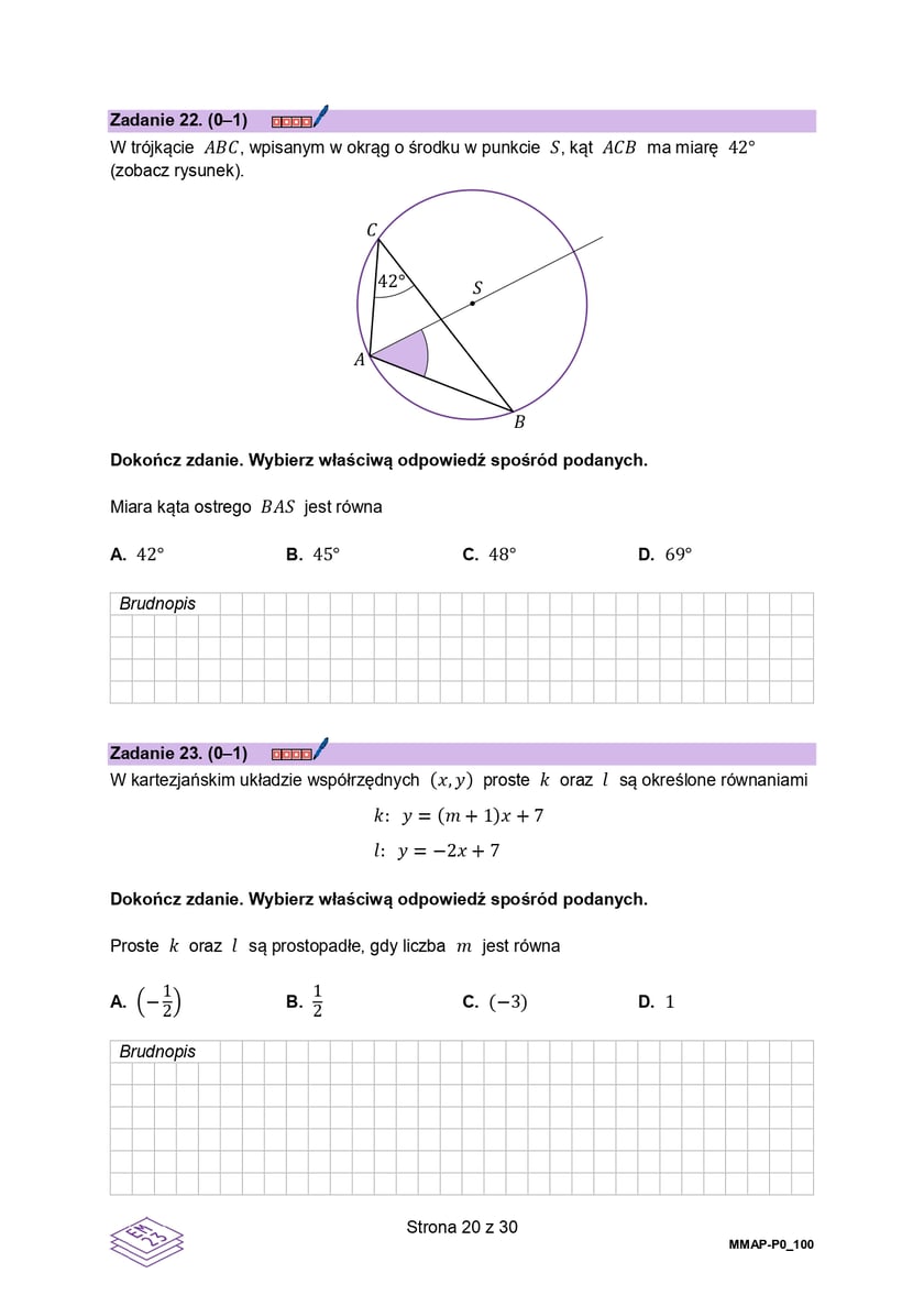 Formuła 2023, matura z matematyki
