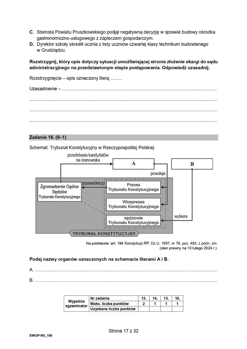 Formuła 2015, matura WOS (poziom rozszerzony)
