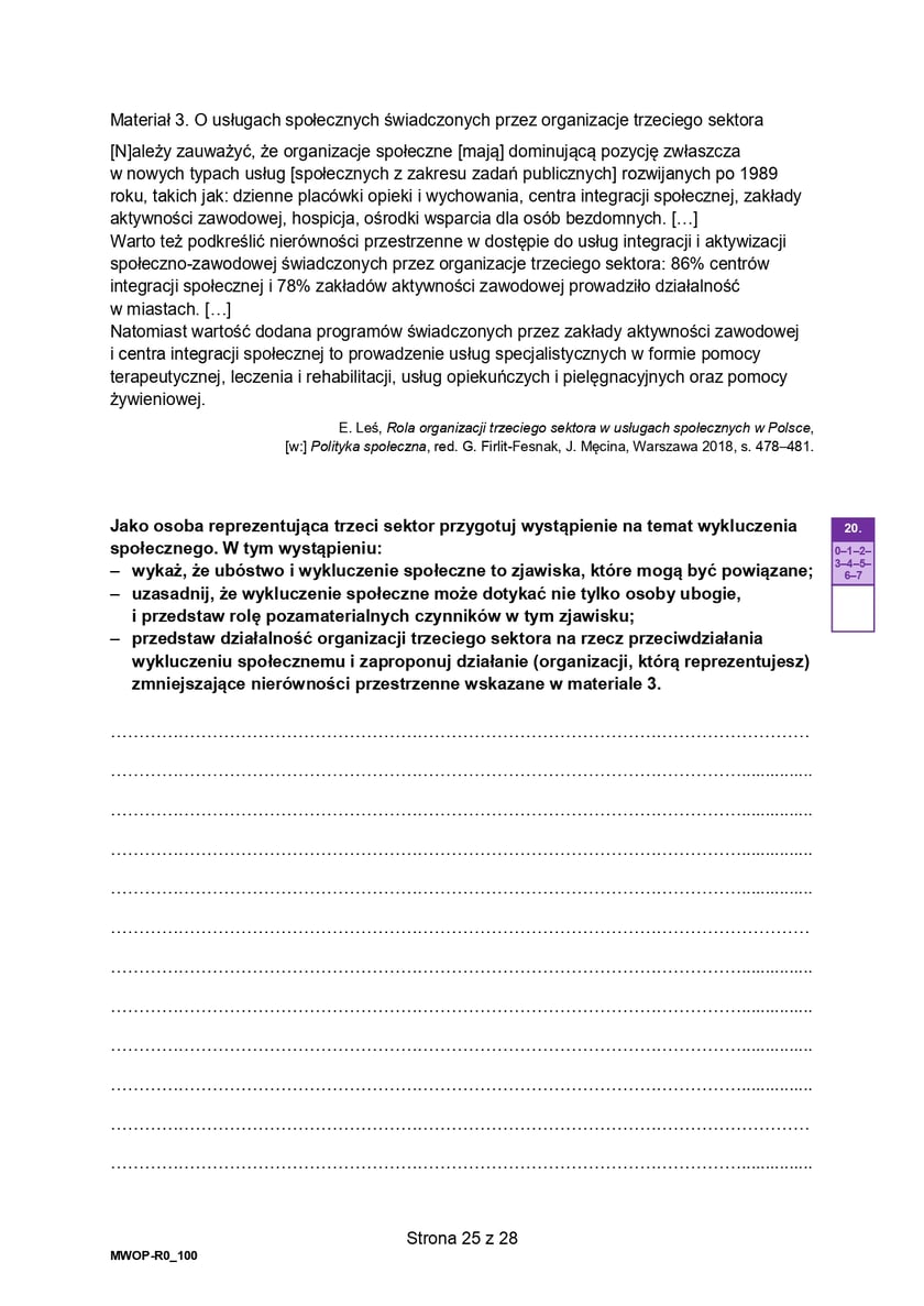 Formuła 2023, matura WOS (poziom rozszerzony)