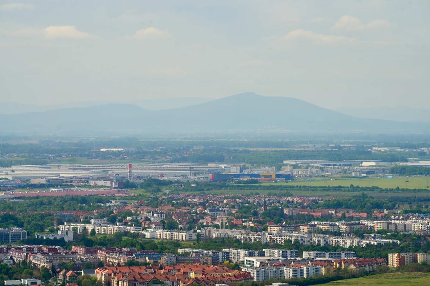 Panorama Wrocławia z tarasu widokowego na Sky Tower