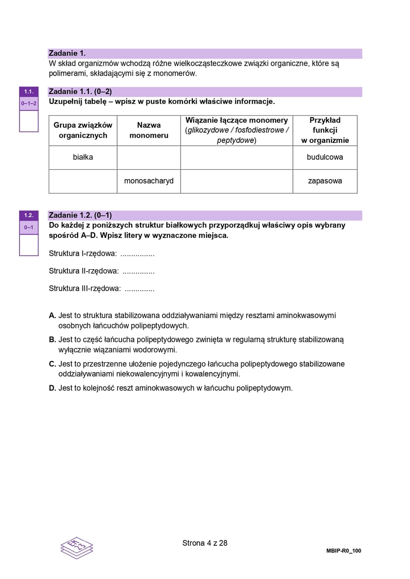 Arkusz CKE: Matura rozszerzona z biologii 2024 - zadania, 14 maja