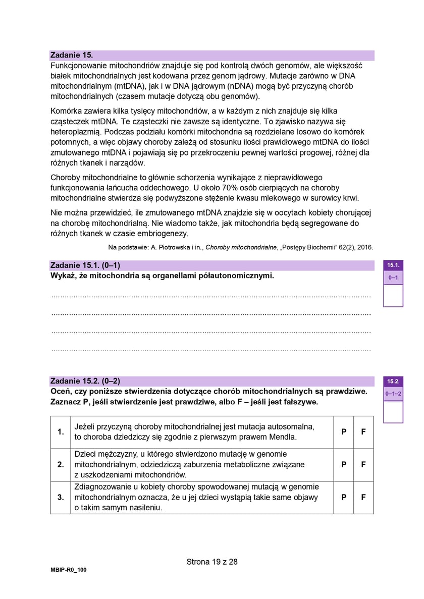 Arkusz CKE: Matura rozszerzona z biologii 2024 - zadania, 14 maja