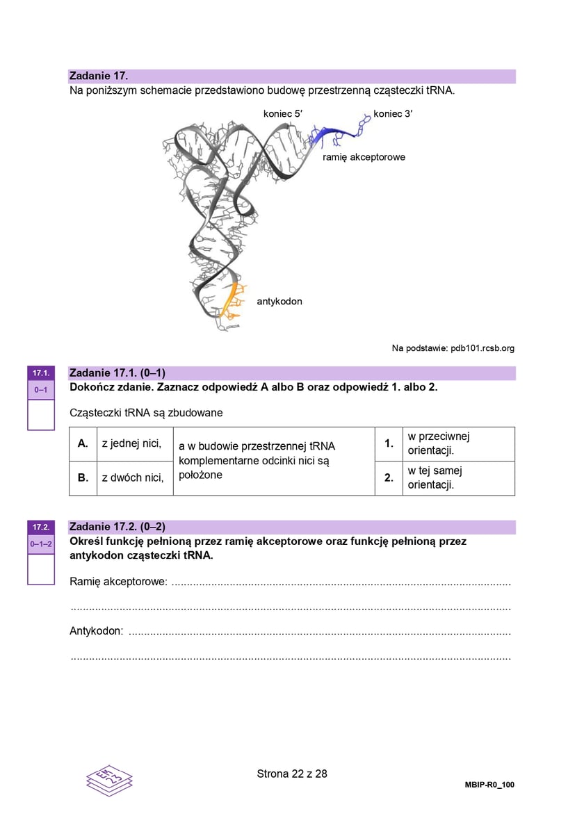 Arkusz CKE: Matura rozszerzona z biologii 2024 - zadania, 14 maja
