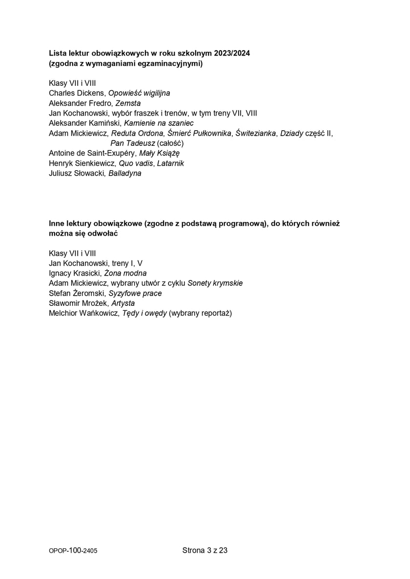 Egzamin ósmoklasisty 2024, arkusz z języka polskiego