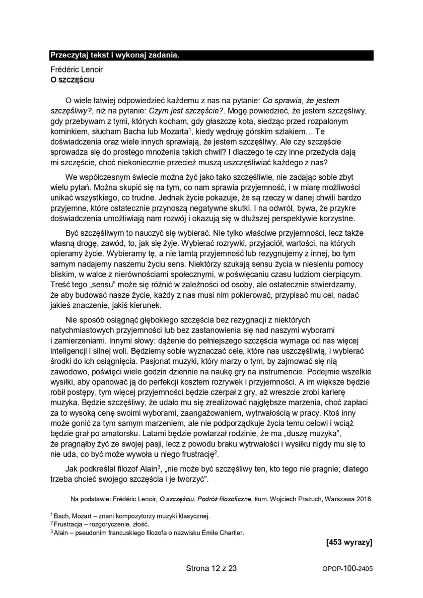 Egzamin ósmoklasisty 2024, arkusz z języka polskiego