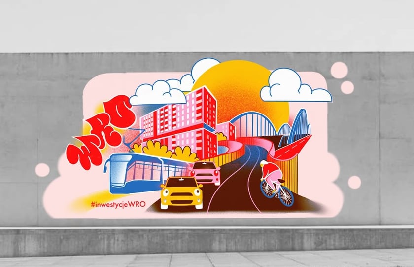 Projekt (lub fragment) nadesłany na konkurs Zaprojektuj mural #InwestycjeWRO