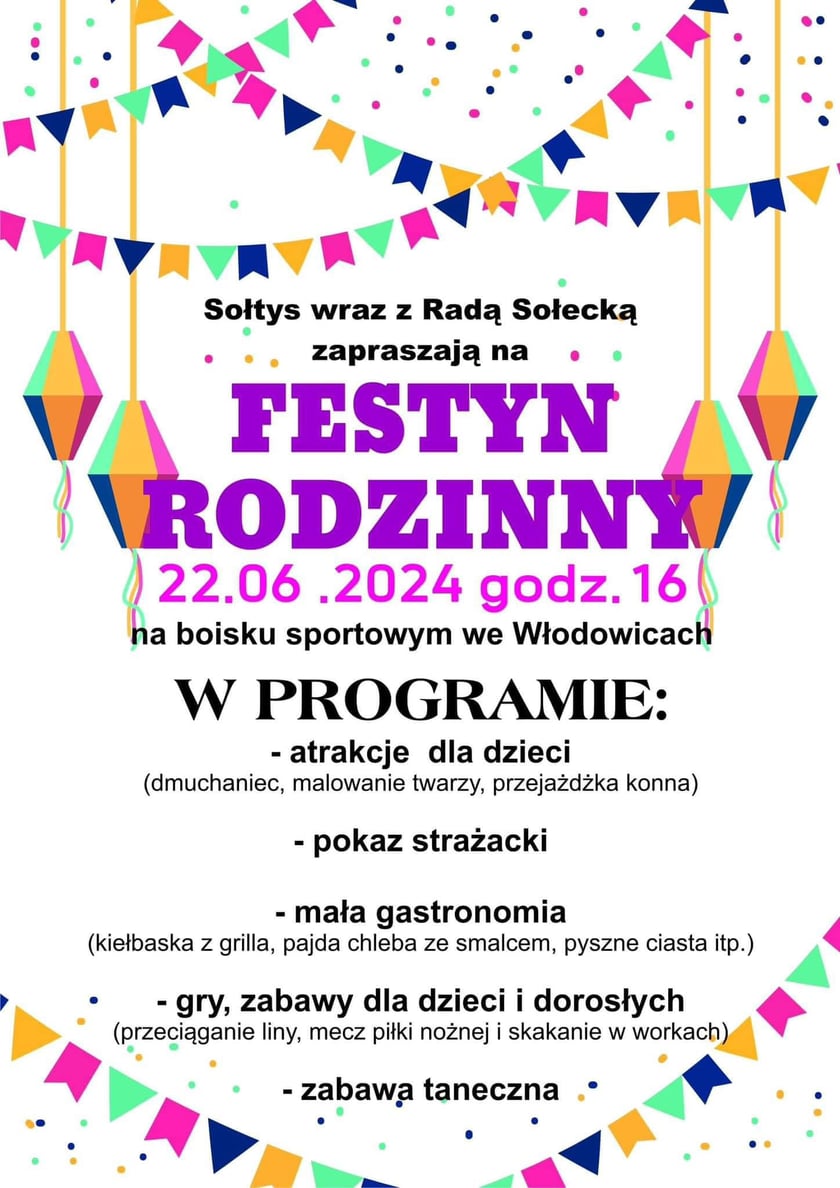 Program festynu we Włodowicach