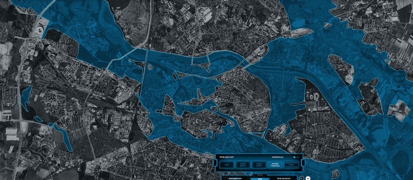 Interaktywna mapa powodzi 1997 we Wrocławiu