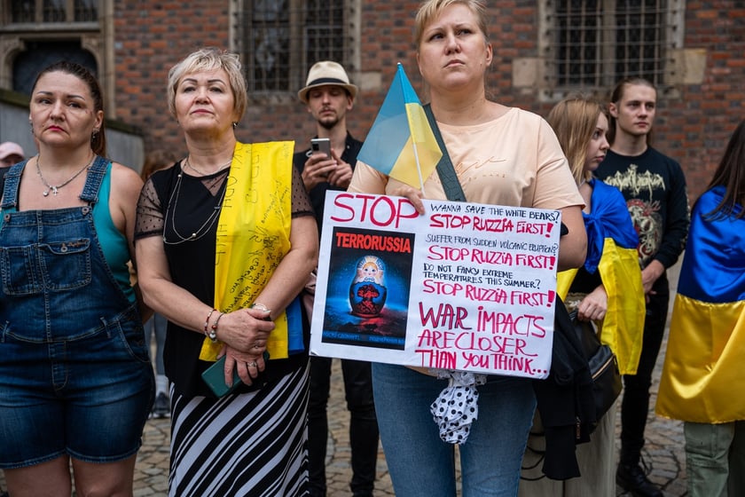 Marsz przeciw zbrodniom rosyjskim dokonywanym w Ukrainie. Wrocław, 13.07.2024