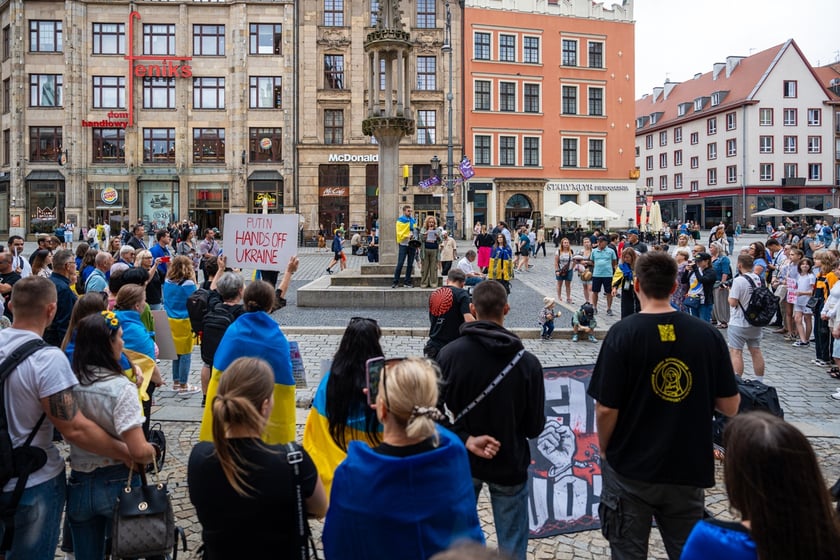 Marsz przeciw zbrodniom rosyjskim dokonywanym w Ukrainie. Wrocław, 13.07.2024