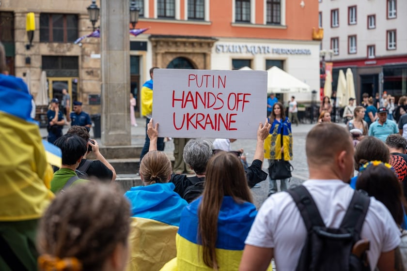 Marsz przeciw zbrodniom rosyjskim dokonywanym w Ukrainie. Wrocław, 13.07.2024