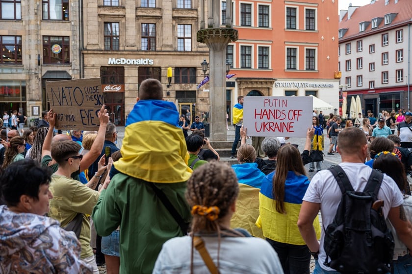 Marsz przeciw zbrodniom rosyjskim dokonywanym w Ukrainie. Wrocław, 13.07.2024