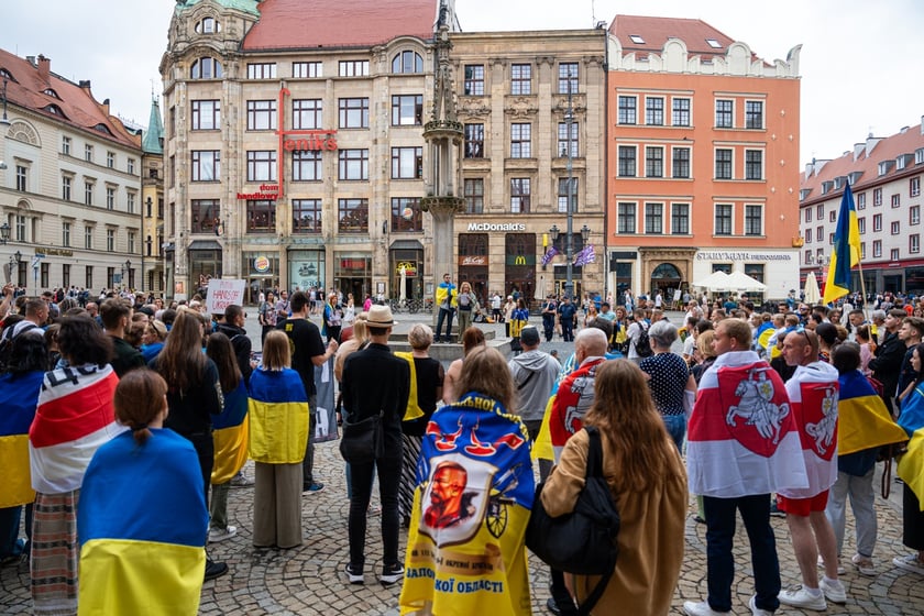 Marsz przeciw zbrodniom rosyjskim dokonywanym w Ukrainie. Wrocław, 13.07.2024
