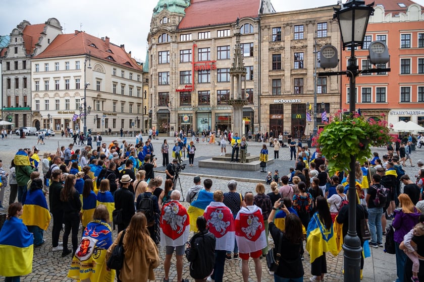 Marsz przeciw zbrodniom rosyjskim dokonywanym w Ukrainie. Wrocław, 13.07.2024