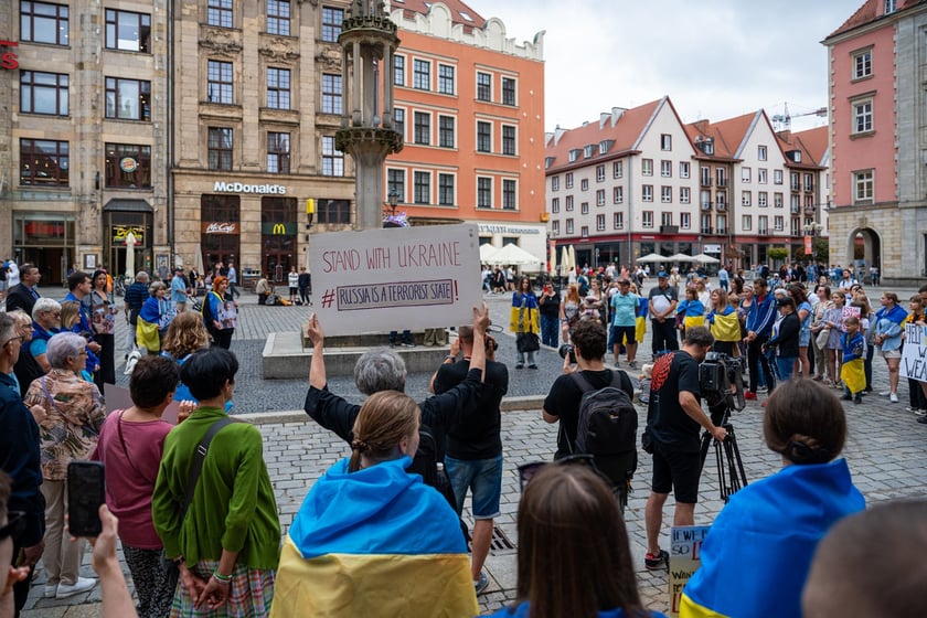 Marsz przeciw zbrodniom rosyjskim dokonywanym w Ukrainie. Wrocław, 13.07.2024