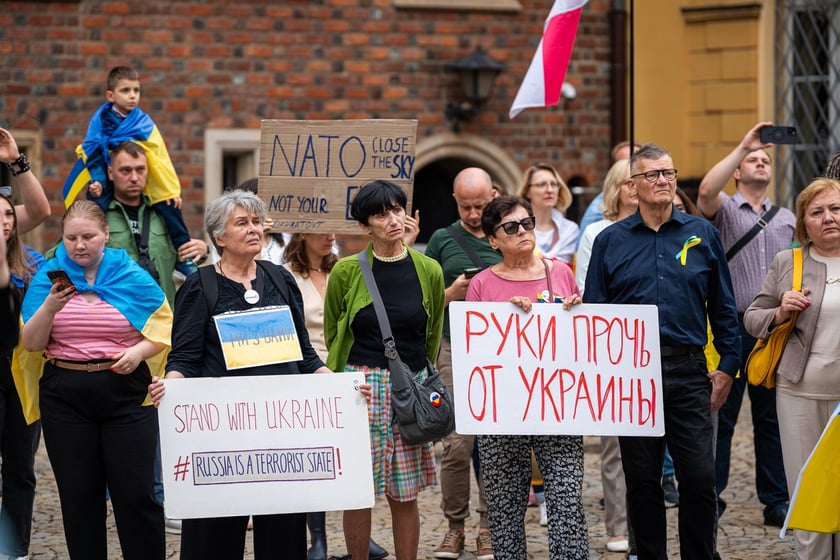 Marsz przeciw zbrodniom rosyjskim dokonywanym w Ukrainie. Wrocław, 13.07.2024